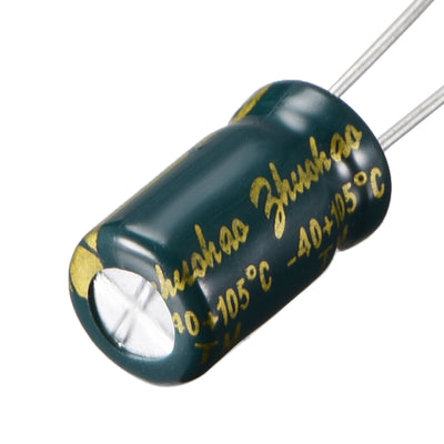 Harfington Uxcell Aluminum Radial Electrolytic Capacitor Low ESR Green with 47UF 50V 105 Celsius Life 3000H 6.3 x 11 mm High Ripple Current,Low Impedance 50pcs