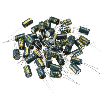 uxcell Uxcell Aluminum Radial Electrolytic Capacitor Low ESR Green with 470UF 25V 105 Celsius Life 3000H 8 x12 mm High Ripple Current,Low Impedance 40pcs