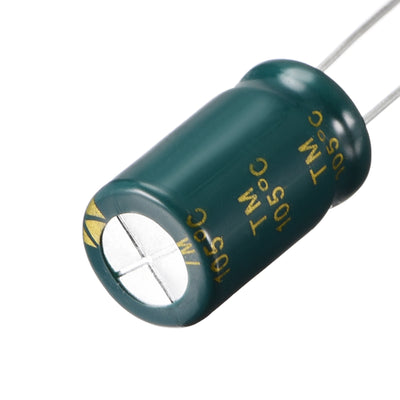 Harfington Uxcell Aluminum Radial Electrolytic Capacitor Low ESR Green with 470UF 35V 105 Celsius Life 3000H 10 x17 mm High Ripple Current,Low Impedance 30pcs