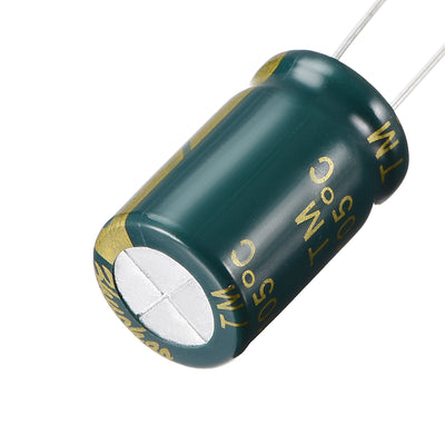 Harfington Uxcell Aluminum Radial Electrolytic Capacitor Low ESR Green with 2200UF 25V 105 Celsius Life 3000H 13 x21 mm High Ripple Current,Low Impedance 10pcs