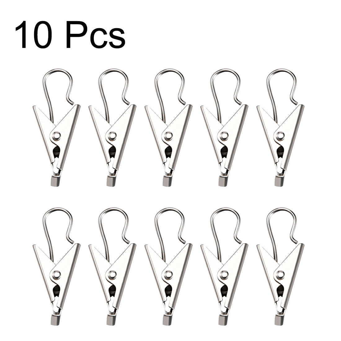 uxcell Uxcell Curtain Clips with Hooks Metal 1 Inch Clip Length for Drapery, Photos, Art Craft Display and Home Decoration Silver Tone 10 Pcs