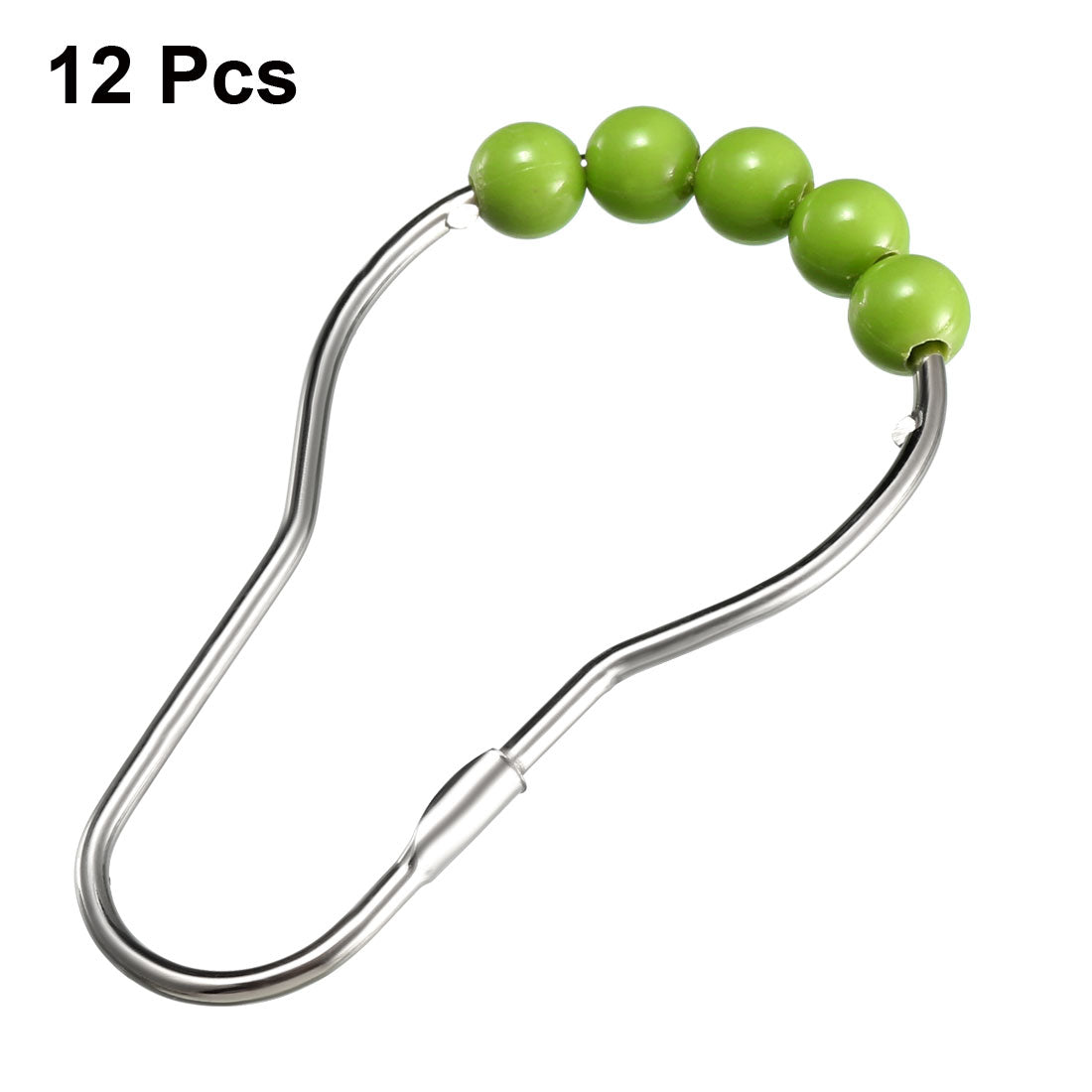 uxcell Uxcell Shower Curtain Ring Hooks Metal for Bathroom Shower Rods Curtains Liners Green Ball 12Pcs