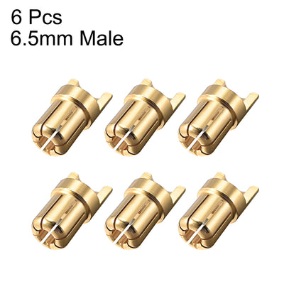 Harfington Uxcell 6.5mm Bullet Connector Gold Plated Banana Plugs Male 6pcs