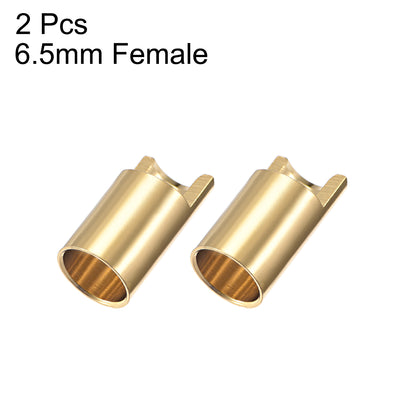 Harfington Uxcell 6.5mm Bullet Connector Gold Plated Banana Plugs Female 2pcs