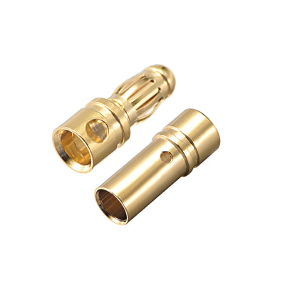Harfington Uxcell 3.5mm Bullet Connector Gold Plated Banana Plugs Male&Female 4pairs