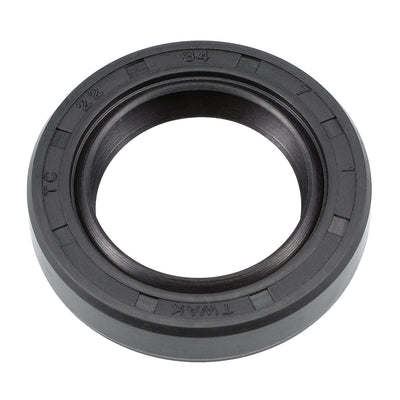 Harfington Uxcell Oil Seal, TC 22mm x 34mm x 7mm, Nitrile Rubber Cover Double Lip