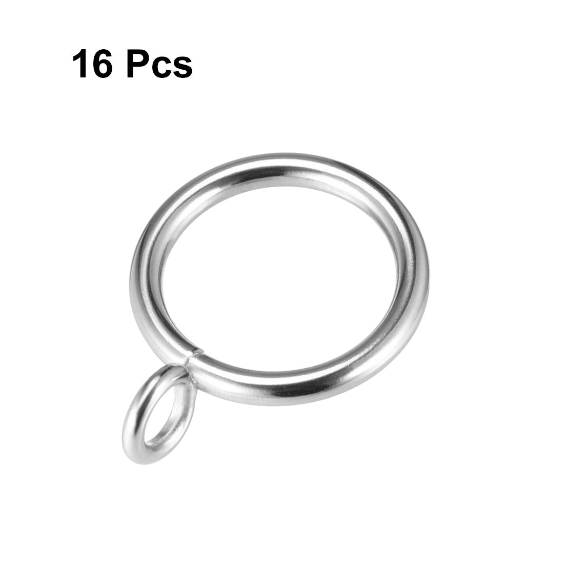 Uxcell Uxcell Curtain Rings Metal 28mm Inner Dia Drapery Ring for Curtain Rods Silver Tone 16 Pcs