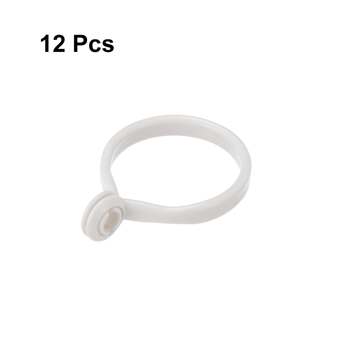 uxcell Uxcell Curtain Rings Plastic Drapery Ring with Snap Closure for Curtain Rods White 12 Pcs