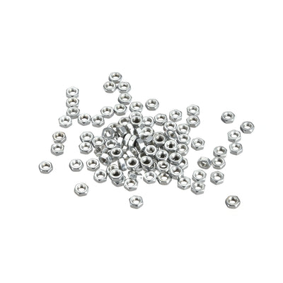 uxcell Uxcell Nickel Plating Metric Carbon Steel Hexagon Hex Nut Silver Tone 100pcs