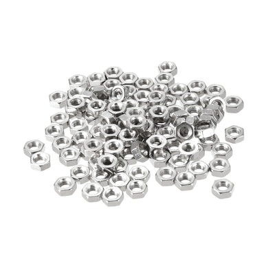 Harfington Uxcell Nickel Plating Metric Carbon Steel Hexagon Hex Nut Silver Tone 100pcs