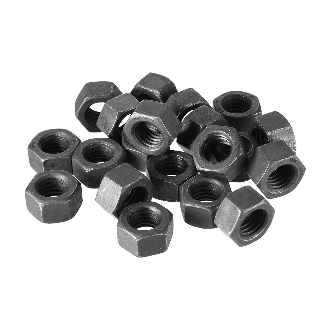 uxcell Uxcell Metric Carbon Steel Grade 8.8 Hexagon Hex Nut Black 20pcs