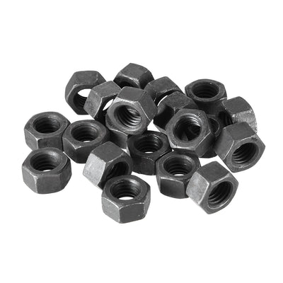 Harfington Uxcell Metric Carbon Steel Grade 8.8 Hexagon Hex Nut Black 20pcs