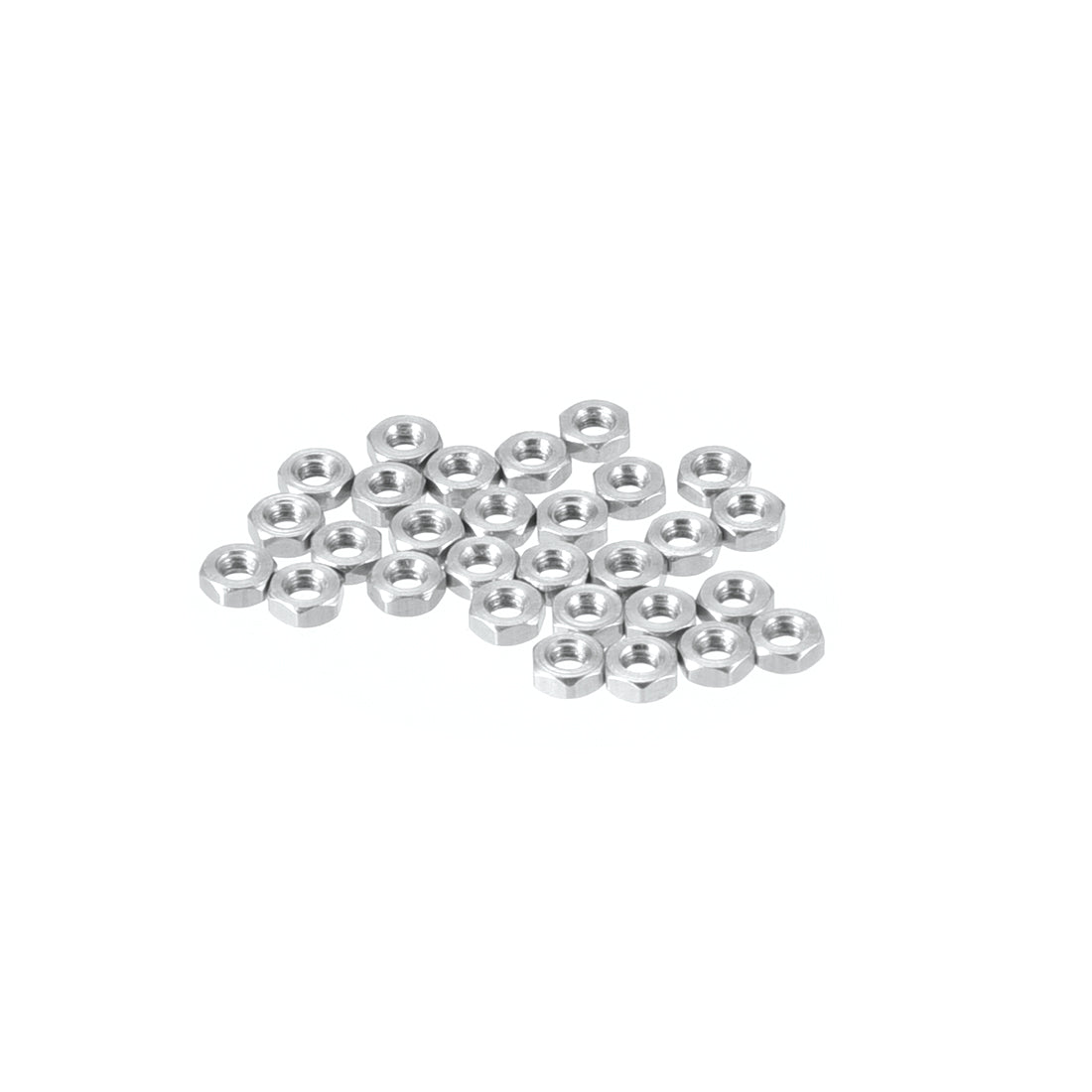 uxcell Uxcell M1.6  Metric 304 Stainless Steel Hexagon Hex Nut Silver Tone 25pcs