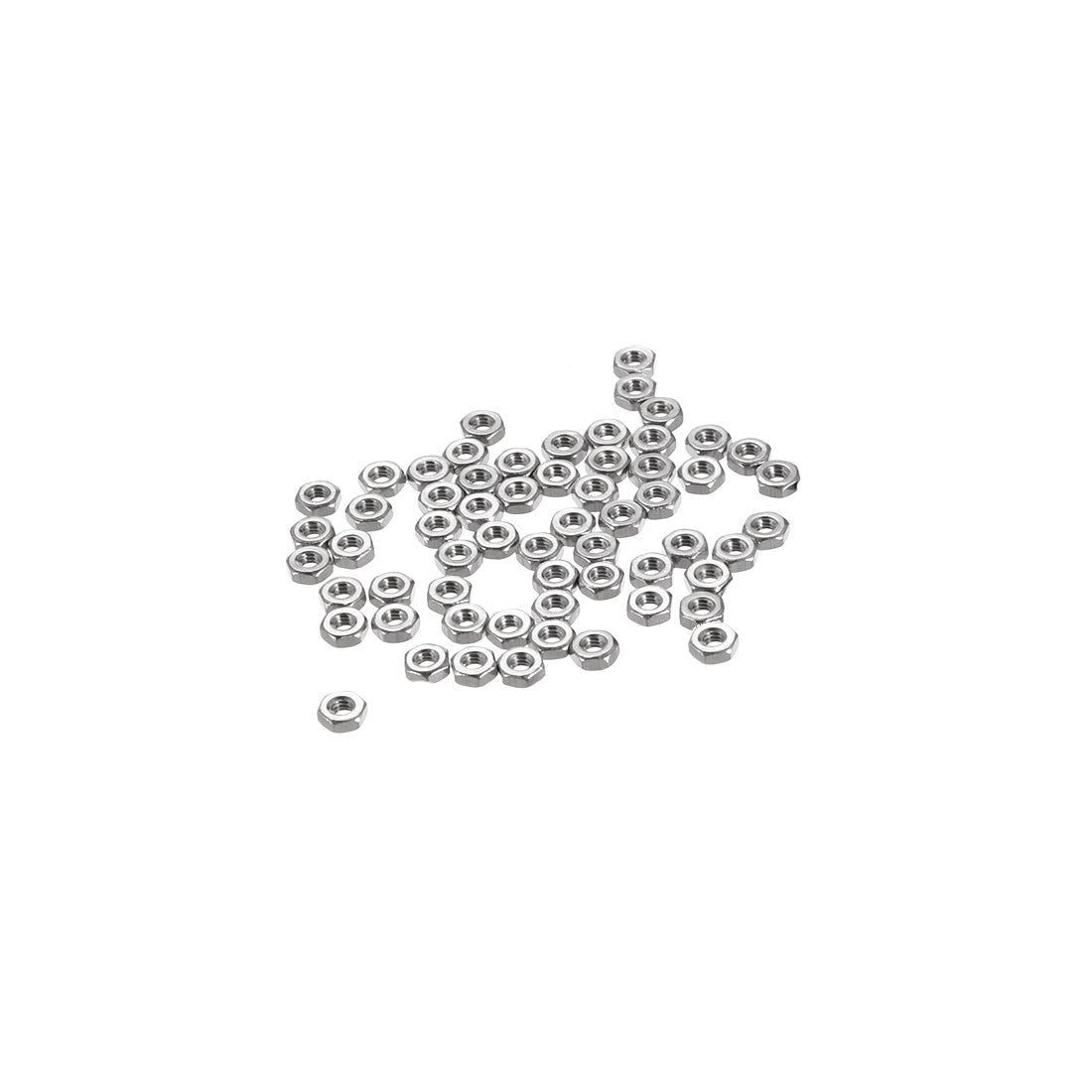 uxcell Uxcell 304 Stainless Steel Hexagon Hex Nut Silver Tone  50pcs