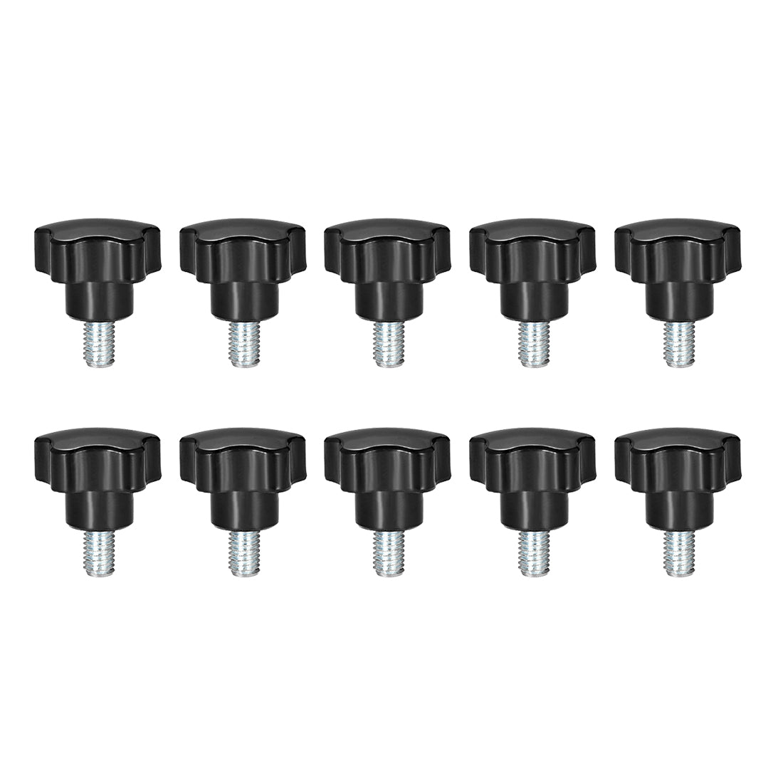 Uxcell Uxcell 10 Pcs Star Knobs Grips M5 x 10mm Male Thread  Steel Zinc Stud Replacement PP