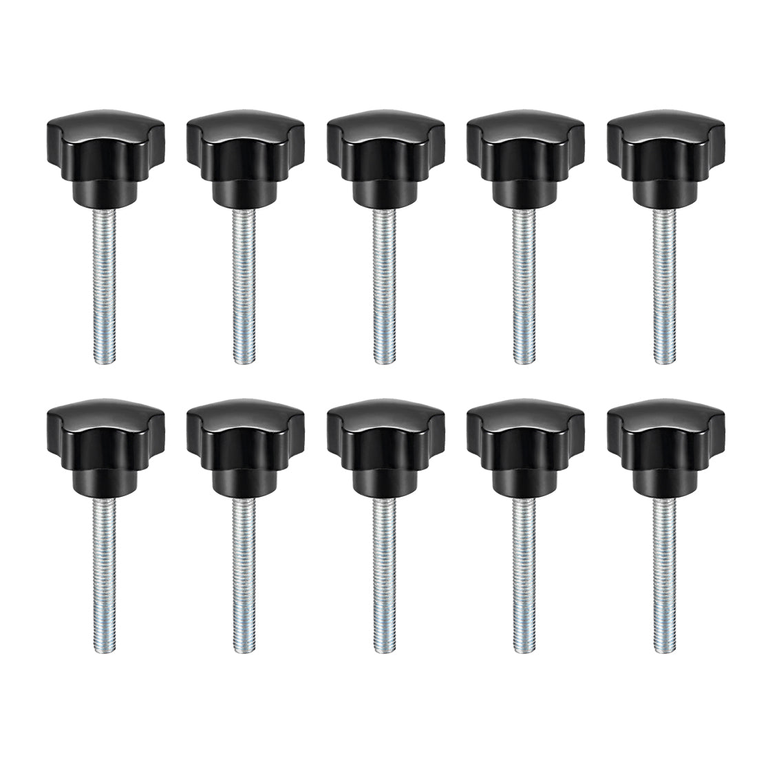 Uxcell Uxcell 10 Pcs Star Knobs Grips M6 x 15mm Male Thread  Steel Zinc Stud Replacement PP