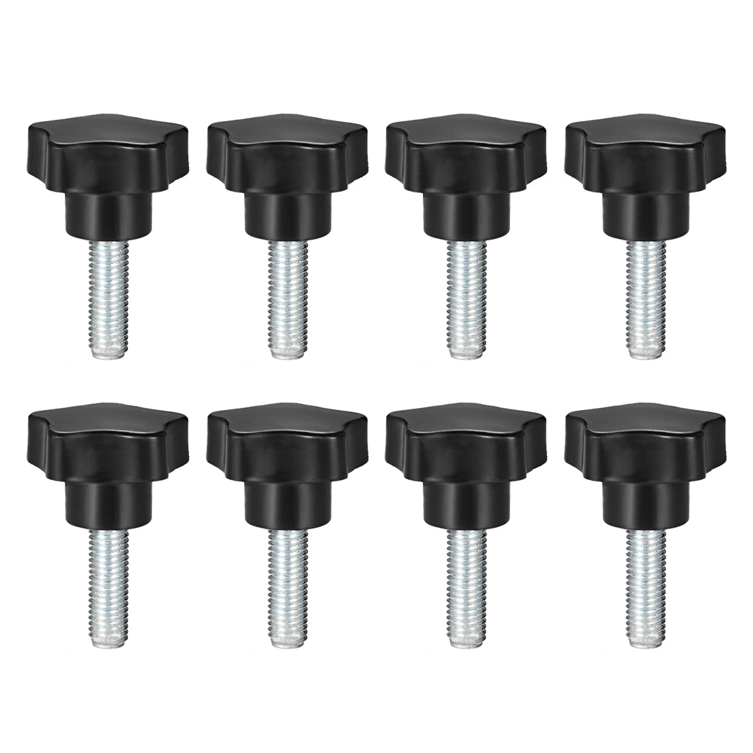 Uxcell Uxcell 8 Pcs Star Knobs Grips M6 x 20mm Male Thread  Steel Zinc Stud Replacement PP
