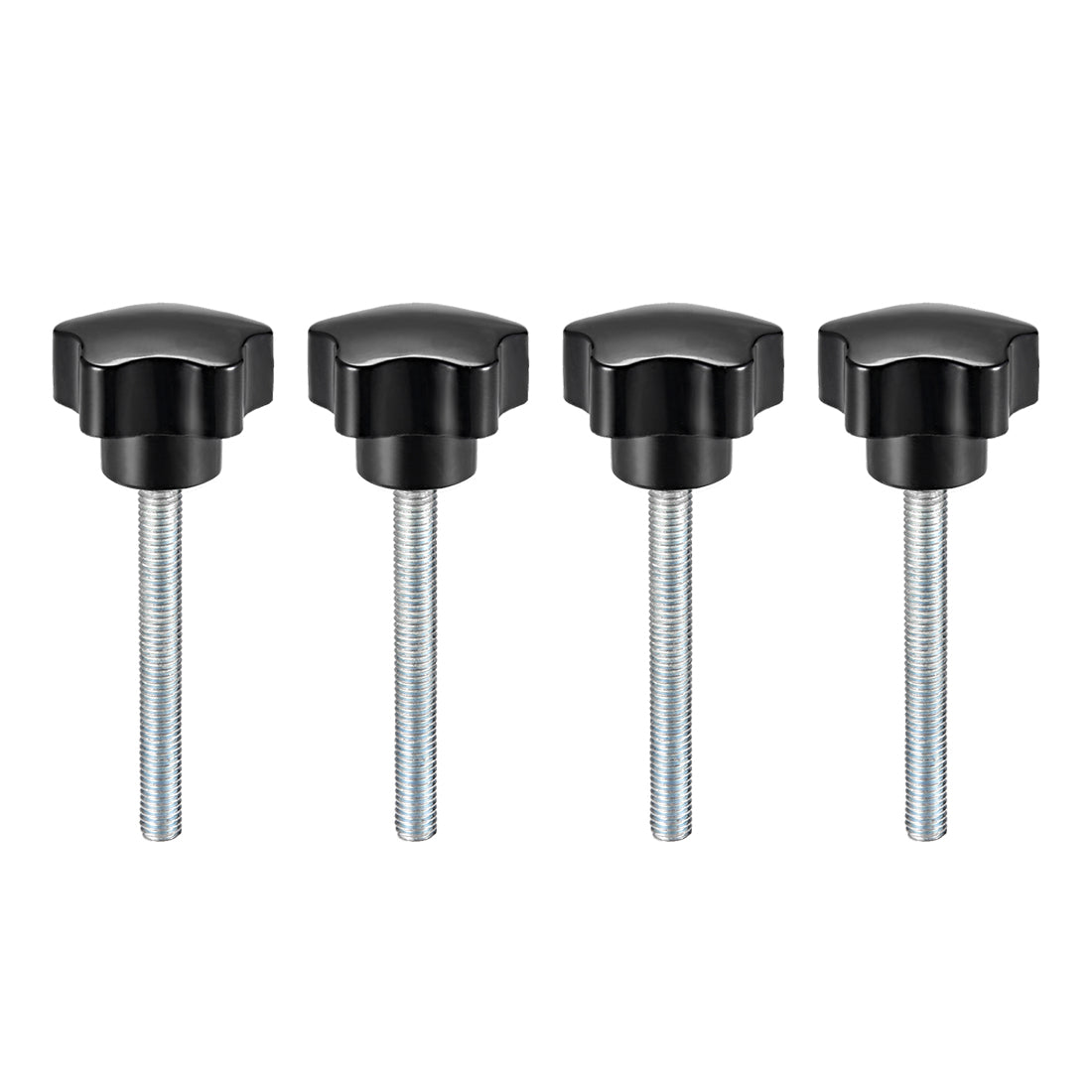 uxcell Uxcell 4Pcs Star Knobs Grips Male Thread  Steel Zinc Stud Replacement Black PP