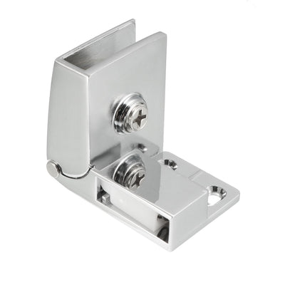 Harfington Uxcell 3-5mm Thickness Wall Mounted Glass Door Hinges Clamps Silver Tone 1 Pair
