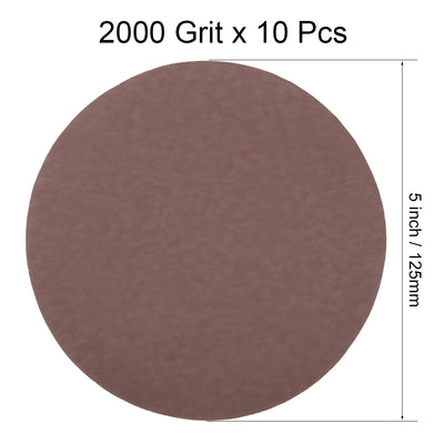 Harfington Uxcell 5 Inch Sanding Disc 2000 Grits Flocking Sandpaper for Sander 10 Pcs