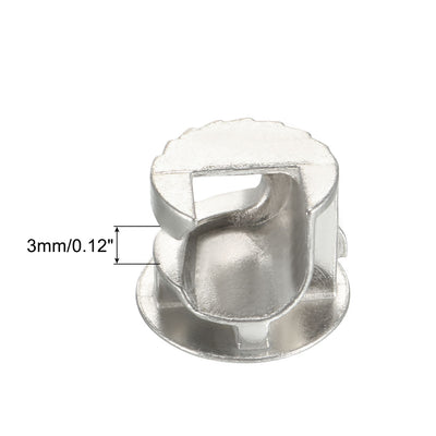 Harfington Uxcell 13mm Dia Furniture Connecting Cam Lock Fittings Nut Zinc Alloy Silver Tone 50pcs