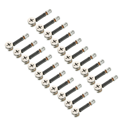 Harfington Uxcell 20 Sets Furniture Cabinet Connecting 15mm Cam Fitting w Dowel Pre-inserted Nut