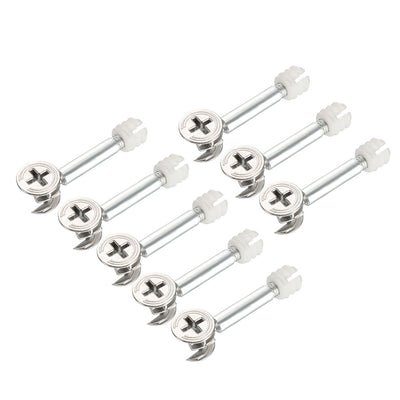 Harfington Uxcell 8 Sets Furniture Connecting 15mm OD Cam Fitting with Dowel Nut Assembly