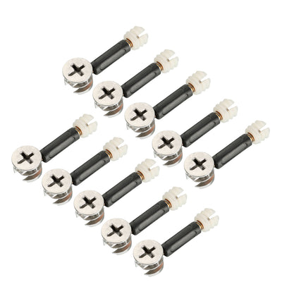 Harfington Uxcell 10 Sets Furniture Connecting 15mm OD Cam Fitting with Dowel Pre-inserted Nut
