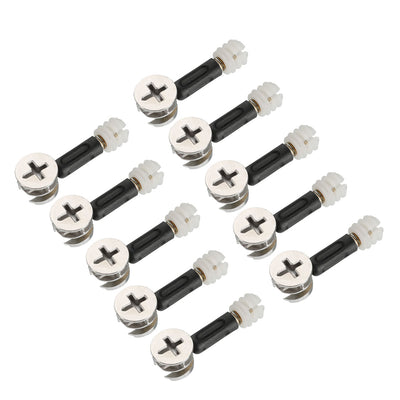 Harfington Uxcell 10 Sets Furniture Connecting 15mm OD Cam Fitting w Dowel Screws Pre-inserted Nut