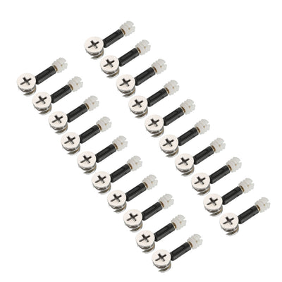 Harfington Uxcell 20 Sets Furniture Connecting 15mm OD Cam Fitting w Dowel Screws Pre-inserted Nut