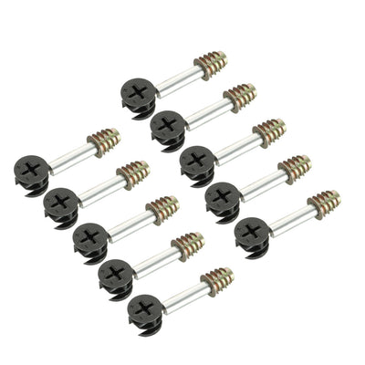 Harfington Uxcell 10 Sets Furniture Connecting 15mm OD Cam Fitting Copper Tone with Dowel Nut