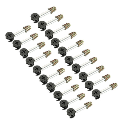 Harfington Uxcell 20 Sets Furniture Connecting 15mm OD Cam Fitting Copper Tone with Dowel Nut