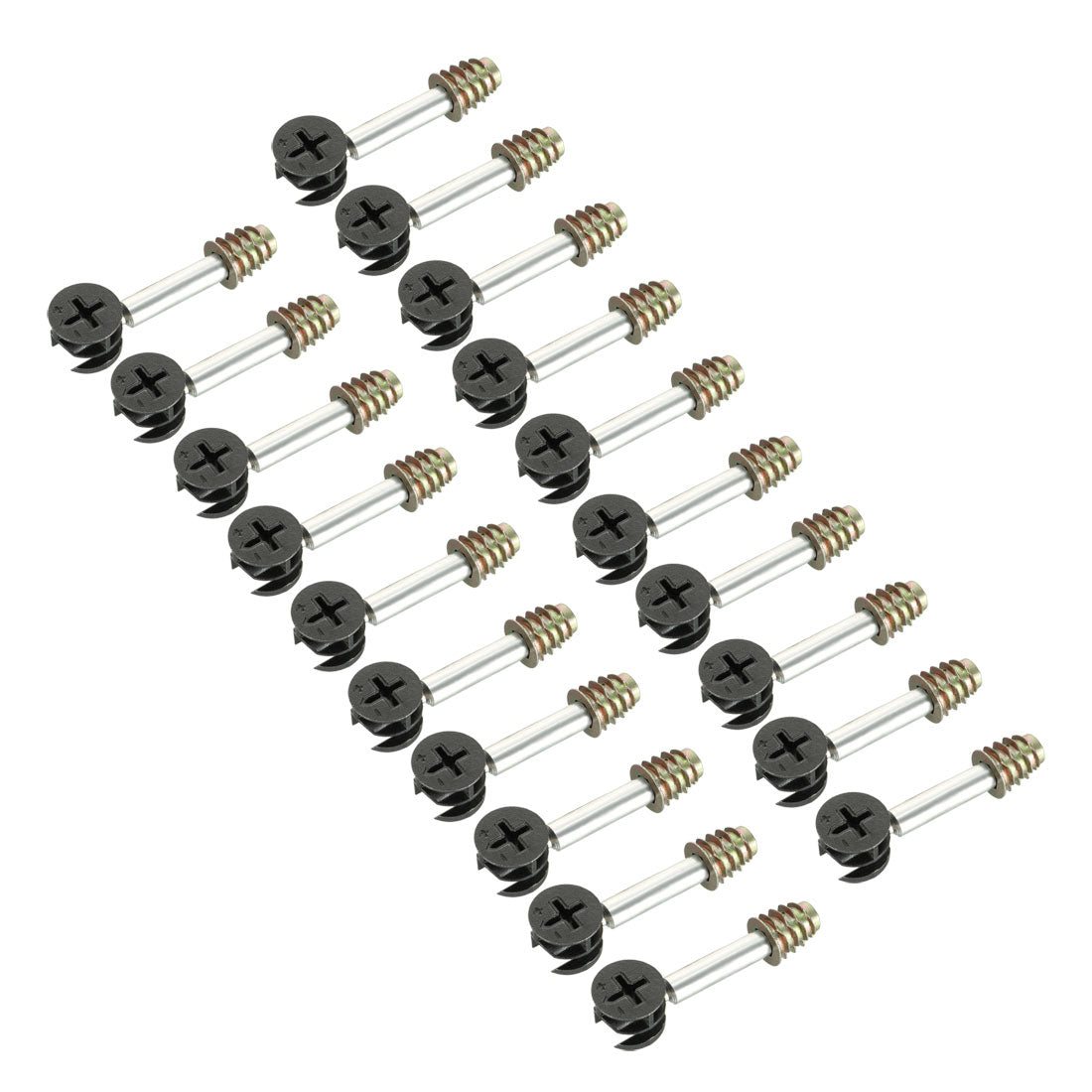 uxcell Uxcell 20 Sets Furniture Connecting 15mm OD Cam Fitting Copper Tone with Dowel Nut