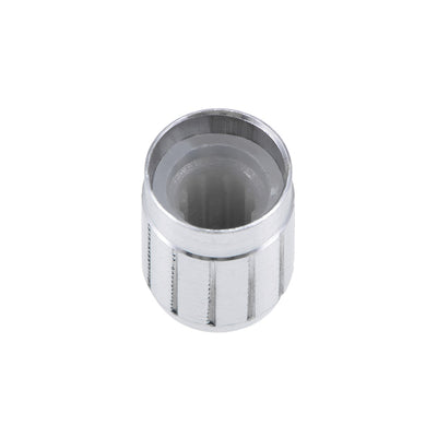 Harfington Uxcell 5Pcs 13x 17mm Aluminium Alloy Potentiometer Volume Control Rotary Knob Knurled Shaft Hole Silver Tone