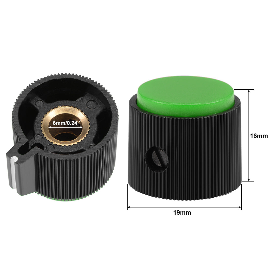 Uxcell Uxcell 2Pcs 19x16mm bachelite Potentiometer Volume Control Rotary Knob for 6mm Dia Hole Green