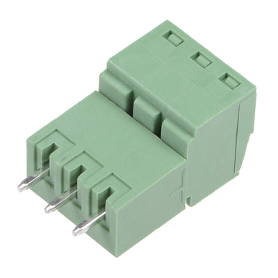 Harfington Uxcell 3-Pin Pluggable Terminal Block 3.81mm Pitch (3.5mm) Connector Male and Female for PCB 5 Pairs