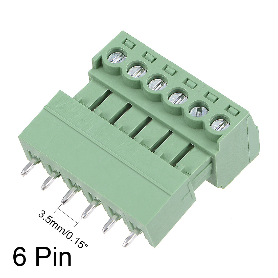 uxcell Uxcell 4 Pairs 3.81mm Pitch 6Pin Pluggable Terminal Block Connector Male and Female for PCB