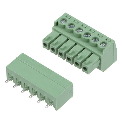 Harfington Uxcell 4 Pairs 3.81mm Pitch 6Pin Pluggable Terminal Block Connector Male and Female for PCB