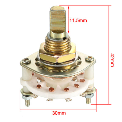 Harfington Uxcell 4Pcs 10Pin 2P4T 2 Pole 4 Position Selectable Single Deck Band Selector Rotary Switch