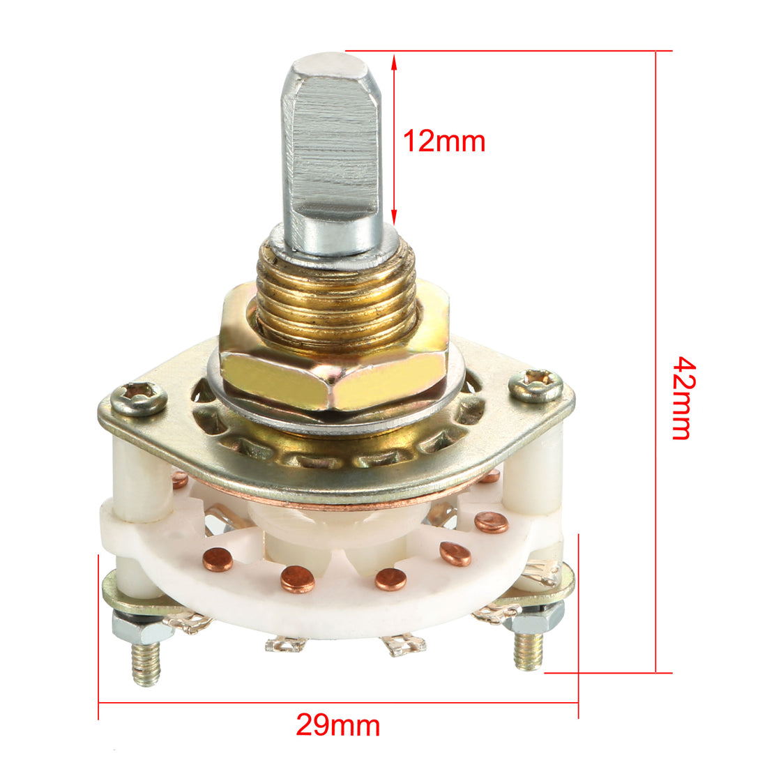 uxcell Uxcell 1P10T 1 Pole 10 Throw Single Deck Band Channel Rotary Switch Selector with Plastic Knob