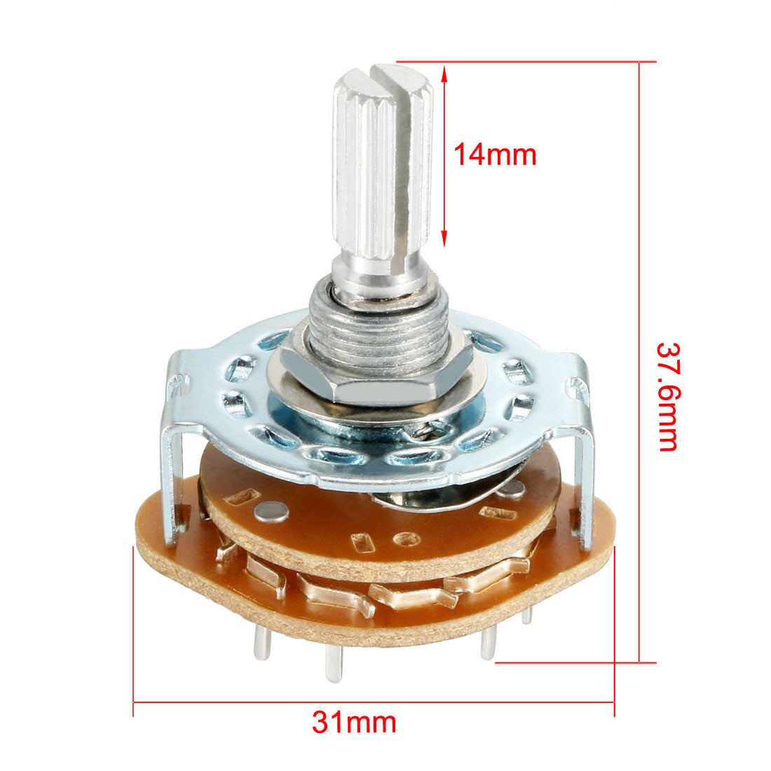 uxcell Uxcell 1P11T 1 Pole 11 Position Selectable Single Deck Band Channel Rotary Switch Selector