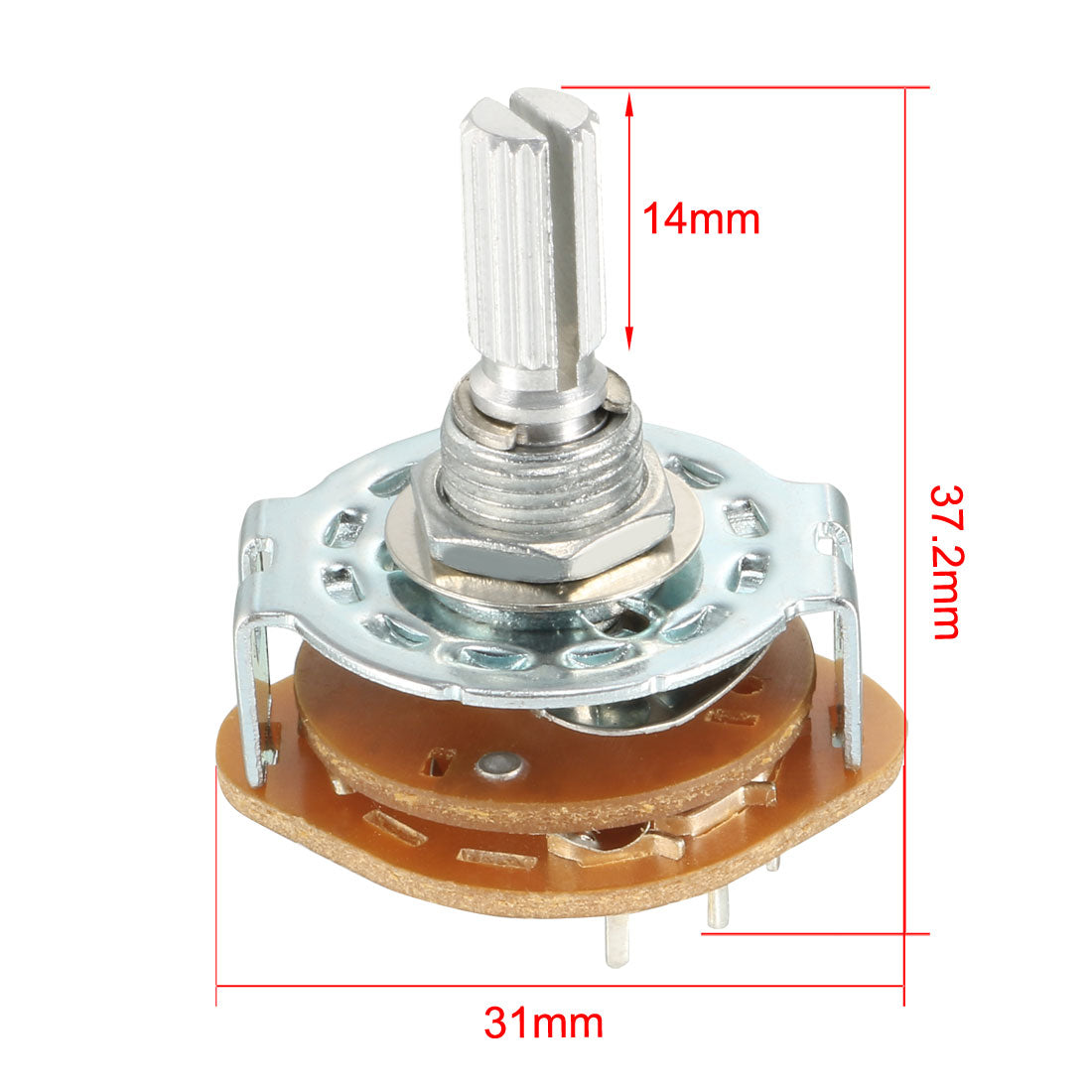 uxcell Uxcell 2P3T 2 Pole 3 Position Selectable Single Deck Band Channel Rotary Switch Selector