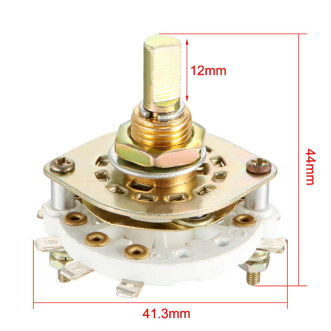 uxcell Uxcell 2P3T 2 Pole 3 Position Selectable Single Deck Band Channel Rotary Switch Selector 4Pcs