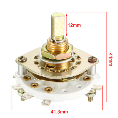 Harfington Uxcell 2P3T 2 Pole 3 Position Selectable Single Deck Band Channel Rotary Switch Selector 4Pcs