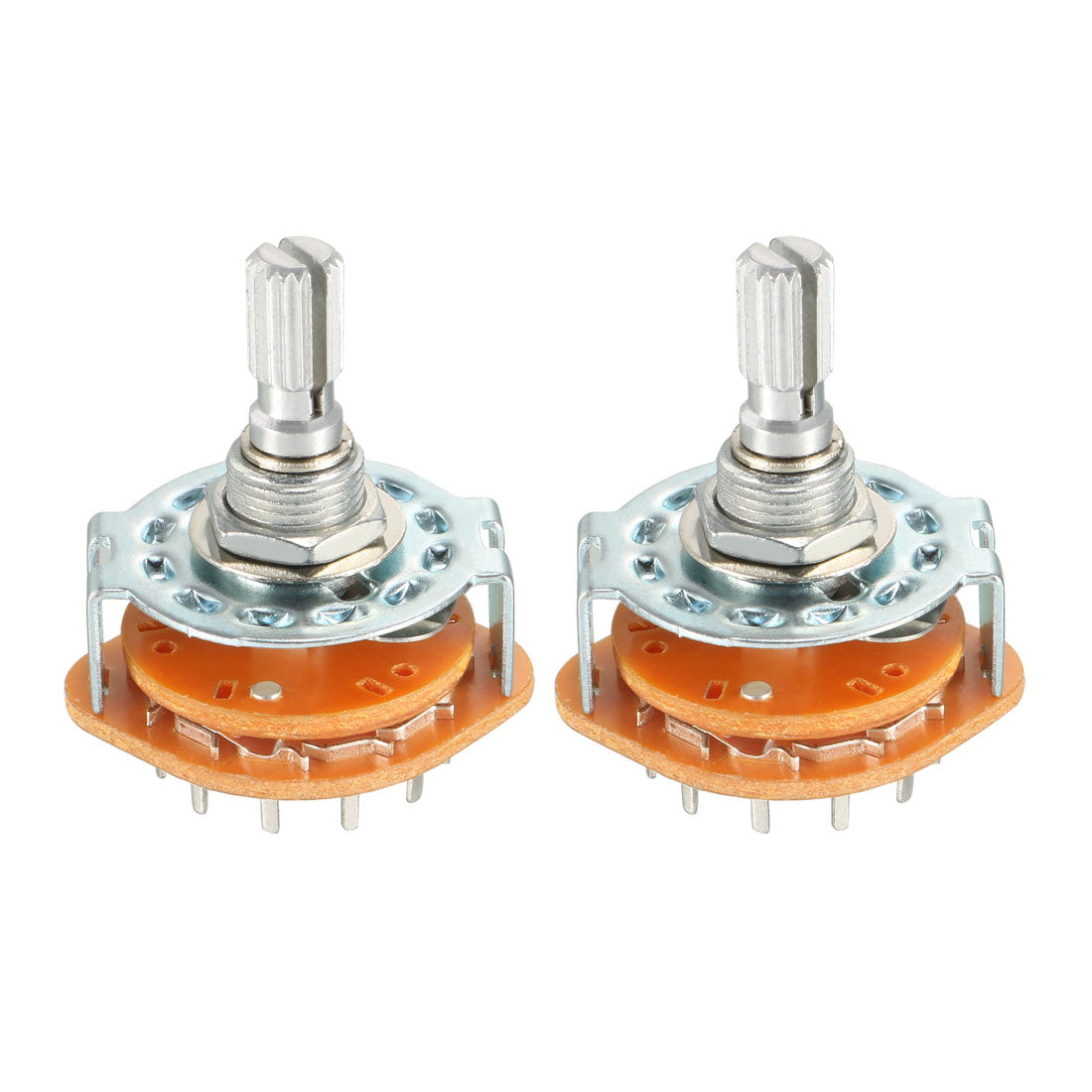 uxcell Uxcell 3P4T 3 Pole 4 Position Selectable 1 Deck Band Channel Rotary Switch Selector 2Pcs