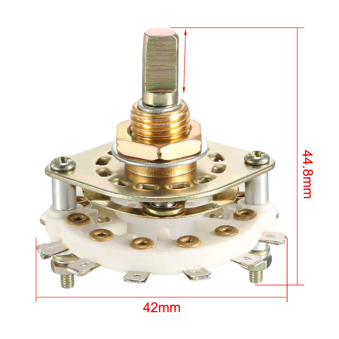 uxcell Uxcell 12Pin 2P5T 2 Pole 5 Position Selectable Single Deck Band Selector Rotary Switch