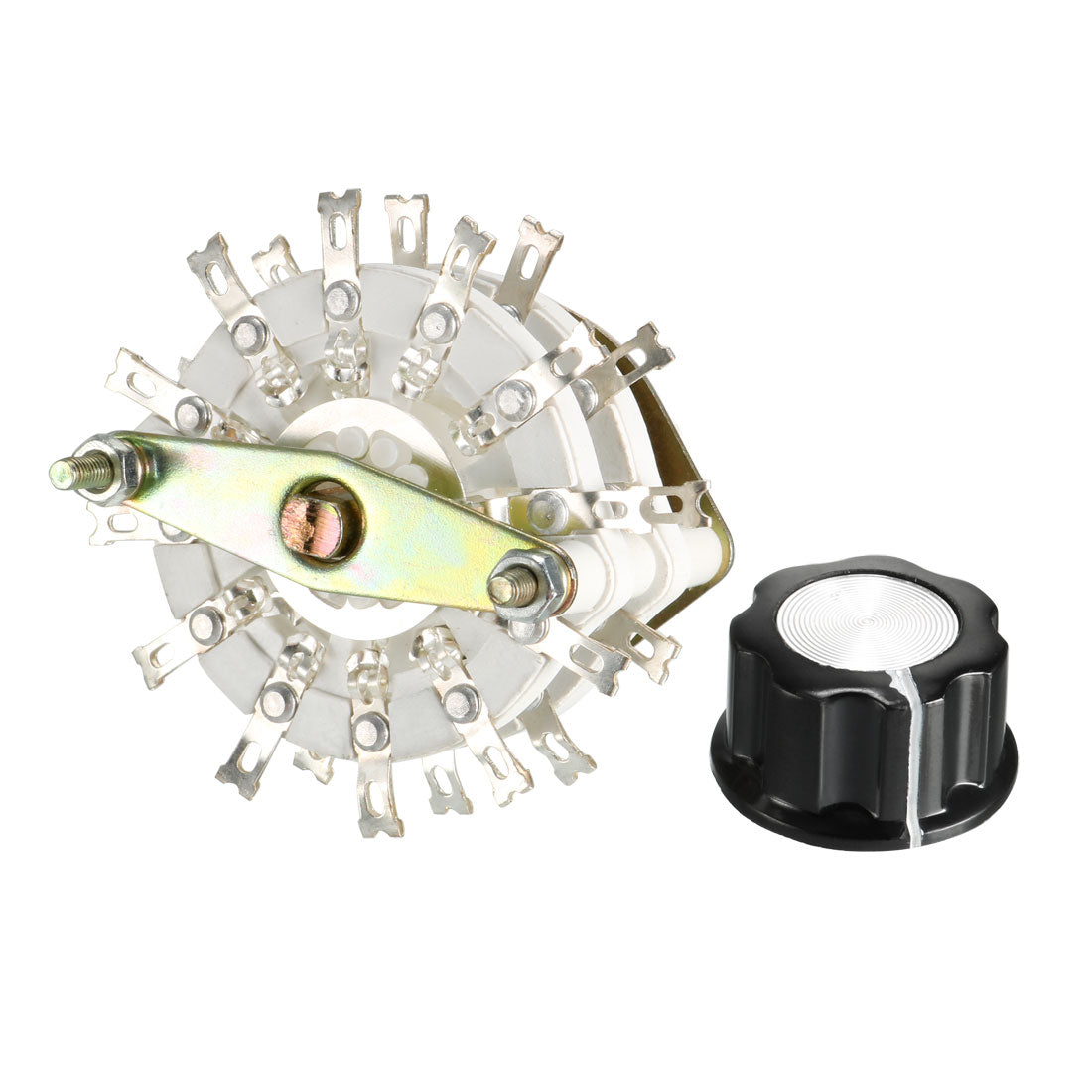 Uxcell 4P5T 4 Pole 5 Throw Rotary Switch With Knob - 2 Deck Band Channel Selector For Radios, CNC Controls & Electronics