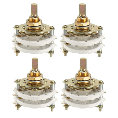 Harfington Uxcell 2P6T 2 Pole 6 Throw 2-Deck Band Channel Rotary Switch Selector 4PCS