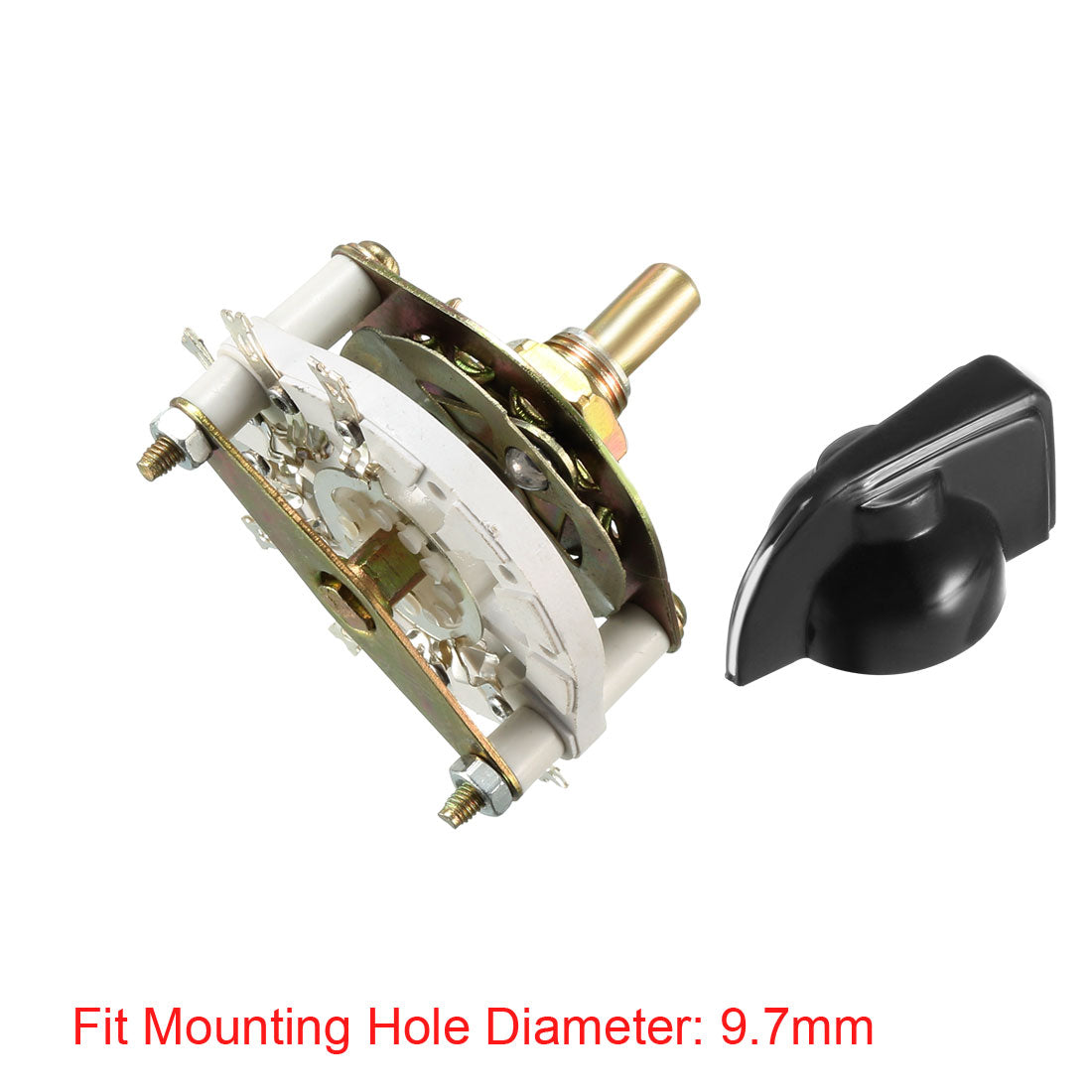 1P8T Rotary Switch Selector - 1 Pole 8 Position Band Channel Switch With Plastic Knob For Electronics & Radio