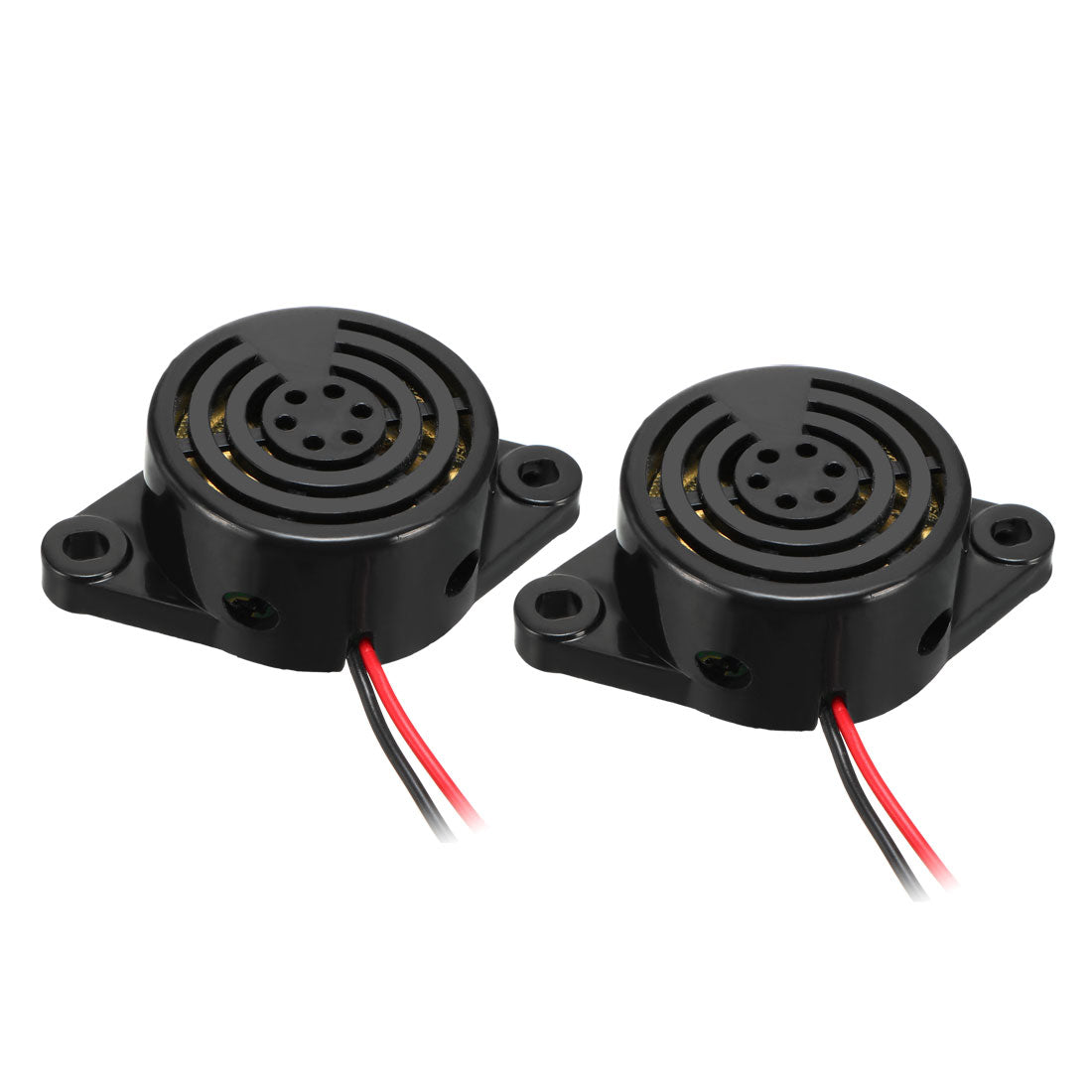 uxcell Uxcell 2Pcs DC 3V-24V 100dB Active  Electronic Buzzer Beep Tone Alarm Ringer Continuous Sound Black